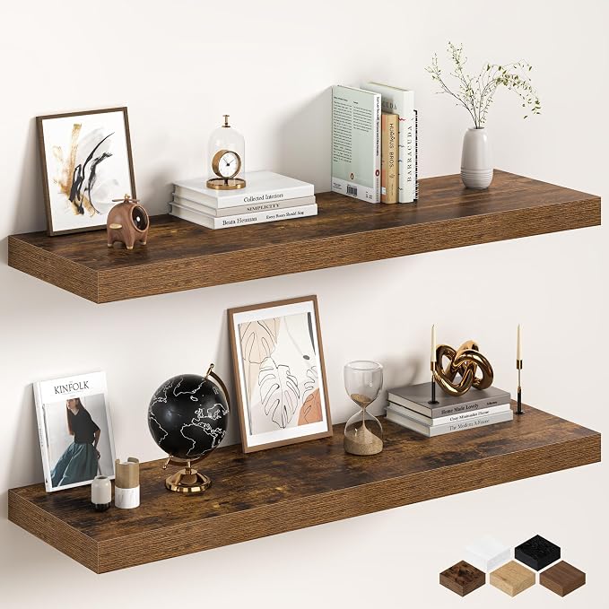 Floating Shelves 48Inch Long, 12 Inch Deep Floating Shelves by FunMemories