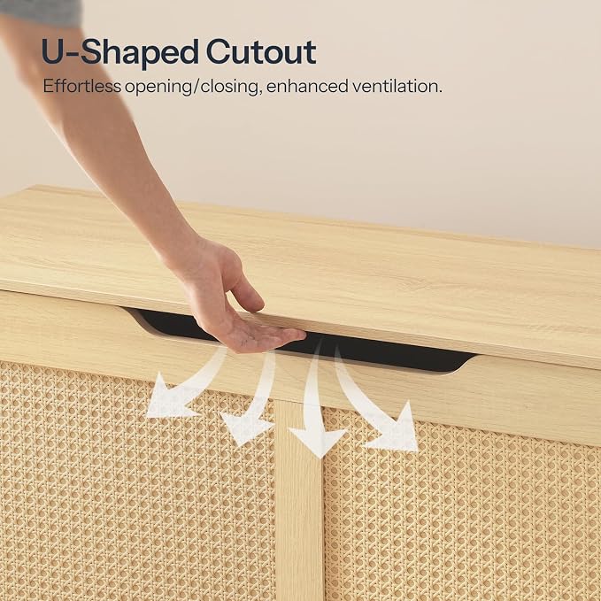 HOOBRO Storage Bench, 43.3" Toy Box, Rattan-Like Storage Chest, Sturdy Entryway - Image 7