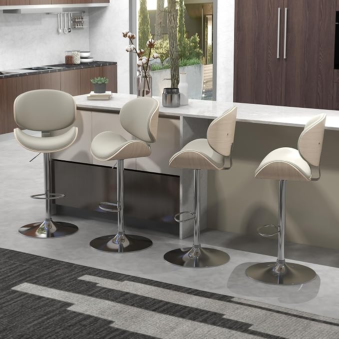 civama Bar Stools Set of 6 for Kitchen Counter, Adjustable Bar Height Chairs - Image 7