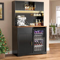GDLF 72" Tall Bar Cabinet with Fridge Space, Fluted Coffee Liquor Hutch Cabinet by GDLFGoodLife