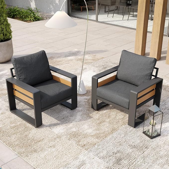 Aoxun Aluminum Patio Furniture Set, 2 Piece Luxury Outdoor Sectional - Image 7