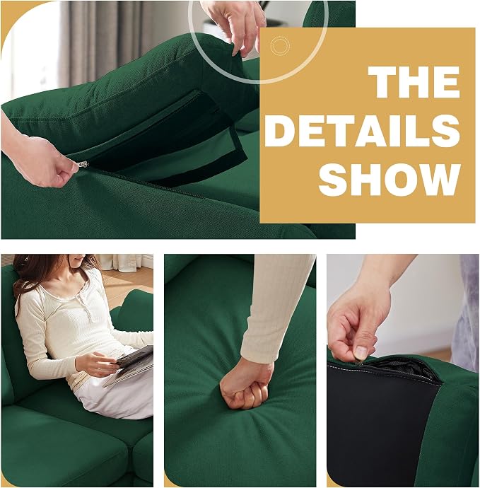 79" Convertible Sectional Sofa Set, Modern Linen Small L Shaped Couch - Image 4