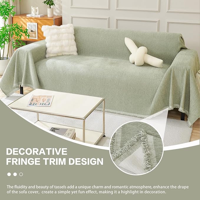 DREAMINGO Sofa Covers Washable Thick Chenille Couch Cover - Image 5