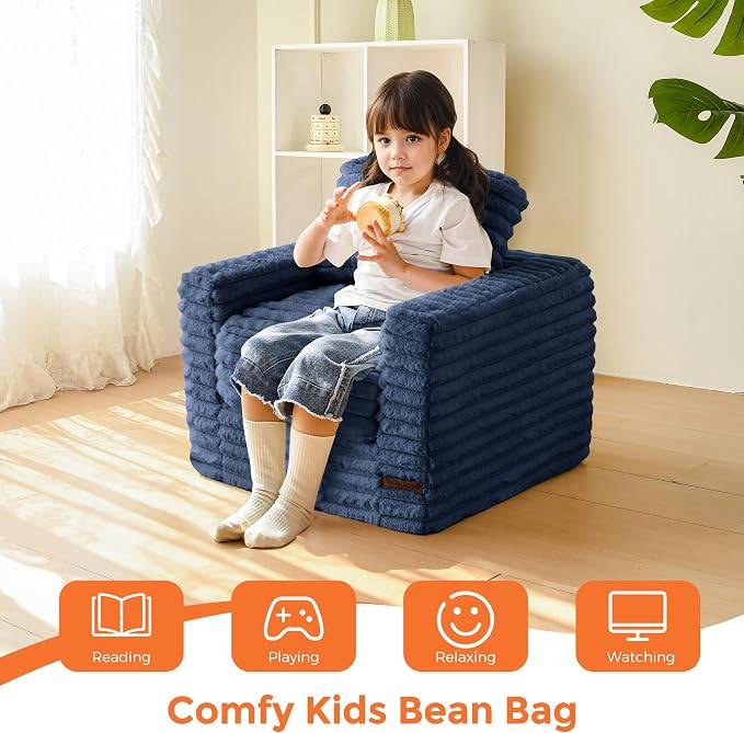 MAXYOYO Kids Bean Bag Chair, Comfy Faux Fur Bean Bag Sofa - Image 5