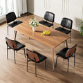 REONEY Dining Chairs Set of 6, Mid-Century Modern Upholstered PU Leather Chairs by REONEY