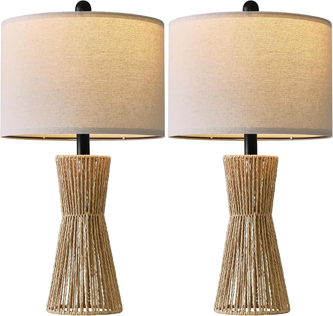 OYEARS 22.5" Table Lamps for Living Room, Boho Lamps Set of 2 for Bedrooms - Image 8