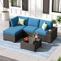 Jing's Villa 5-Piece Patio Furniture Set, All-Weather Outdoor Wicker Sectional by JingsVillaOutdoorFurniture