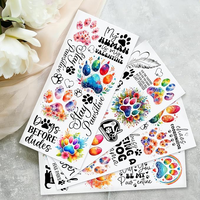 4 Sheets Rub on Transfers for Crafts, Paw Prints Furniture Transfers for Wood - Image 5