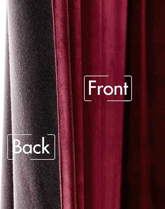 MIULEE Velvet Curtains 90 inches 2 Panels Luxury Blackout Curtains - Image 6