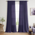Nanspring Purple Linen Blend Light Filtering Back Tab Curtains 96 Inches Long by Nanspring