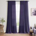 Nanspring Purple Linen Blend Light Filtering Back Tab Curtains 102 Inches Long by Nanspring