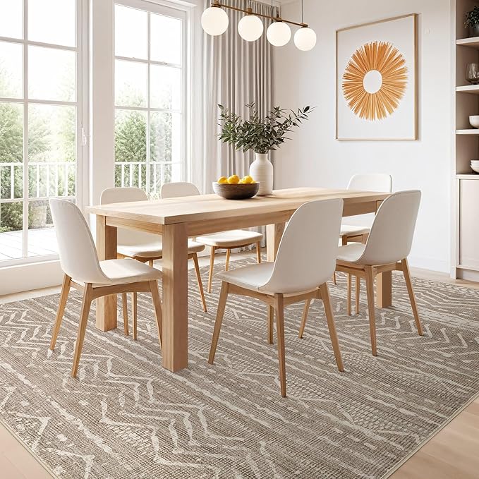 Nakagishi 9x13 Area Rugs Living Room: Washable Boho Large Neutral Soft - Image 6