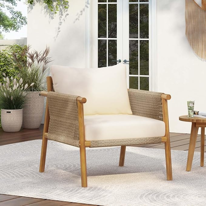 Handwoven Boho Accent Chair, Bohemian Living Room Chair, Accent Chairs - Image 3