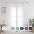 OWENIE White Sheer Curtains 108" inches Length 2 Panels Set, Sheer Curtains Rod by OWENIE