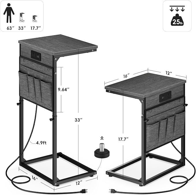 Vagusicc C-Shaped End Table - Image 3