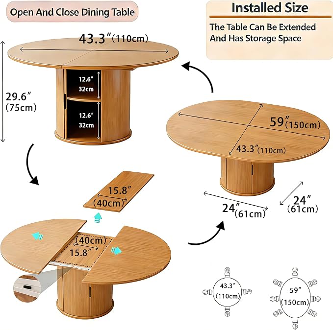 Wildhome Extendable Round Dining Table - Image 2