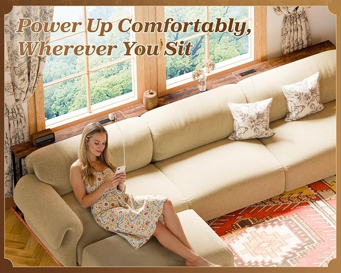 SUPERJARE 106.3 Inch Sofa Table - Image 7