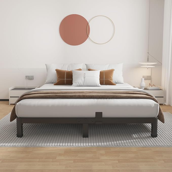 ROIL 4 inch King Size Bed Frame Metal Platform No Box Spring Needed - Image 3