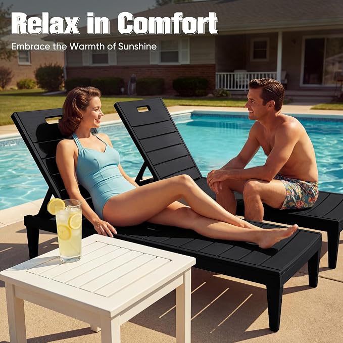 Devoko Outdoor Chaise Lounge Chair Set of 2 - Image 7