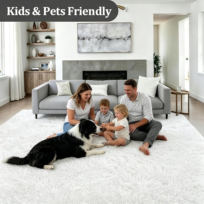 Fluffy 4x6 Area Rugs for Living Room Bedroom: Ultra Soft Shag Rug Non-Slip - Image 4