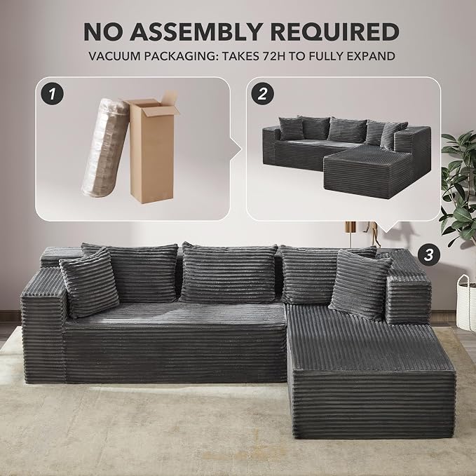 106” Modular Sectional Sofa, Cloud Sectional Couch - Image 6