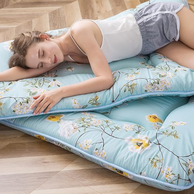MAXYOYO Rustic Floral Korean Floor Mattress Japanese Futon Mattress, Foldable - Image 6