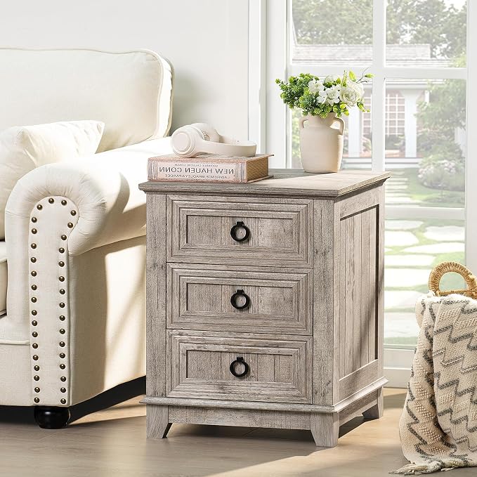 Joaxswe Farmhouse Night Stand Set of 2, Dresser - Image 8