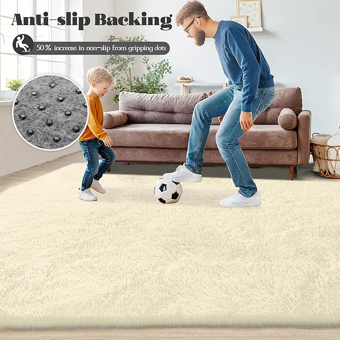 5x7 Area Rug for Living Room: Fluffy Shag Soft Washable Rugs Fuzzy Plush Indoor - Image 8