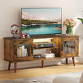 Turosur Wood TV Stand for 55 Inch TV, Mid Century Modern Entertainment Center by Turosur