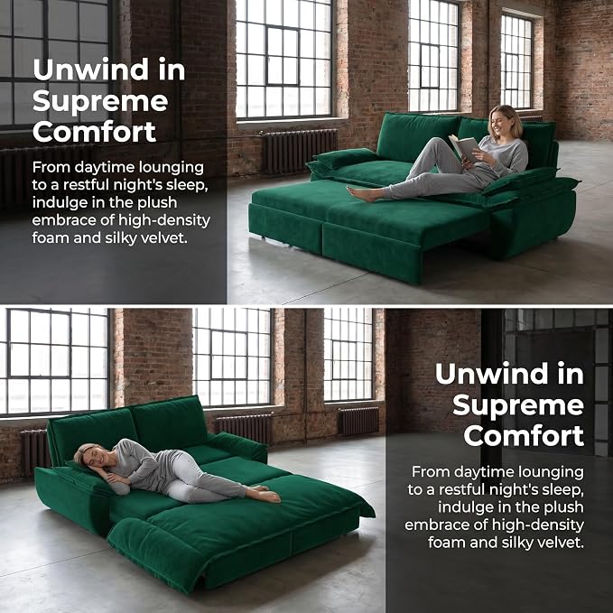 73.2" Sofa Bed Queen, 3-in-1 Pull Out Sofa Bed - Image 8
