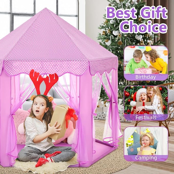 Monobeach Princess Tent Girls Large Playhouse Kids Castle Play Tent - Image 7