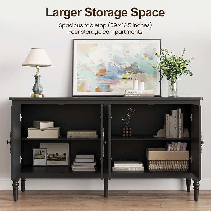FansaFurn Console Table, Wood Buffet Sideboard, Media Credenza - Image 6