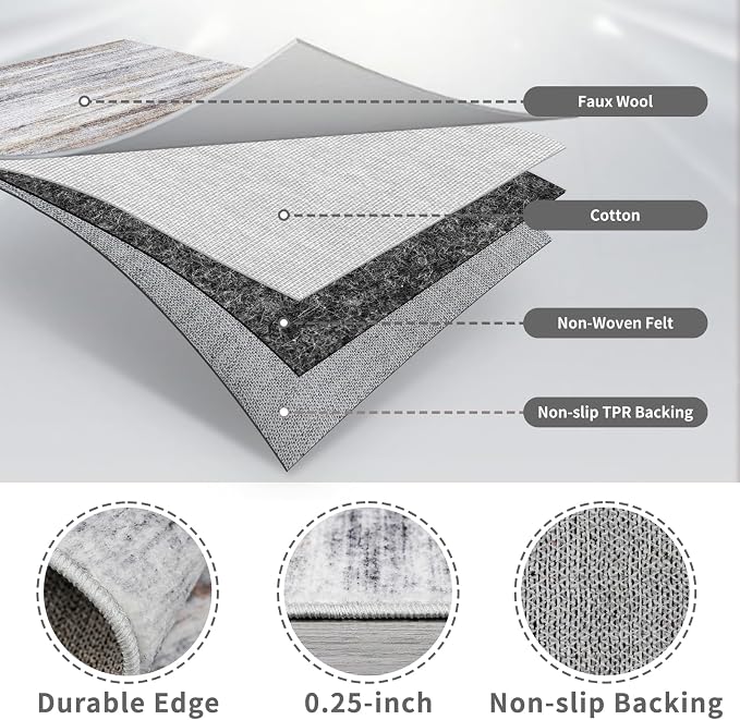 3x8 Washable Runner Rug for Family: Easy-to-Clean Runners for Hallway Entryway - Image 7
