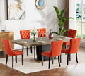 Henf 63"-79" Dining Table Set for 6, 7 Pieces Extendable Dining Table and 6 by Henf