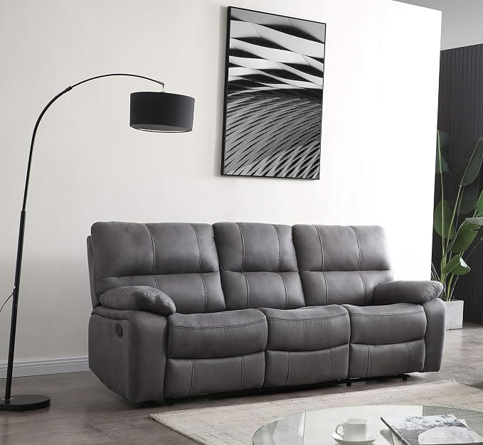 Betsy Furniture Microfiber Reclining Sofa Couch Set Living Room Set 8007 by BetsyFurniture