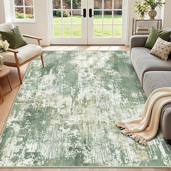 Washable Area Rugs 4'x6' Non-Slip Modern Abstract Soft - Image 8