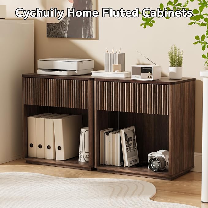 Modern Fluted Nightstand Set of 2 - Image 8