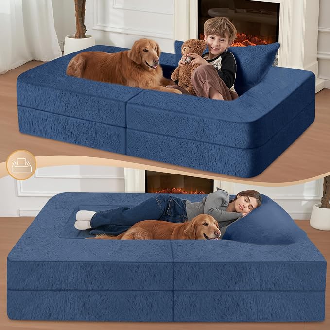 Futon Sofa Bed with Pillow, 3-in-1 Sleeper Sofa Bed with Removable Cover - Image 6