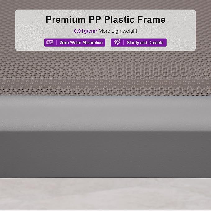 PURPLE LEAF Patio Chaise Lounge Chair Set Outside Aluminum Plastic Stackable - Image 6