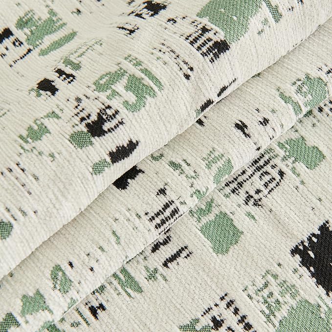 DREAMINGO Abstract Chenille Couch Cover Blanket Beige Green Black Boho Sofa - Image 6