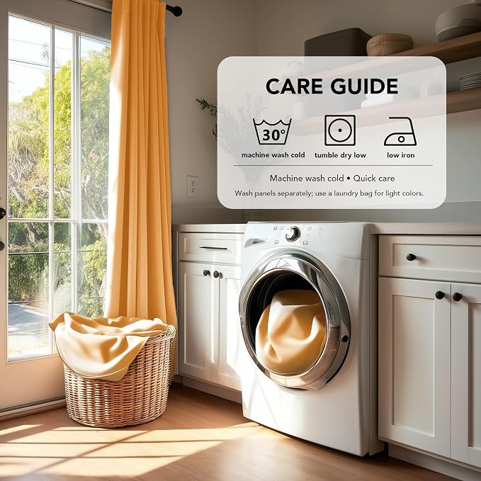 Deconovo Blackout Curtains for Kitchen Window Back Tab and Rod Pocket Curtains - Image 8