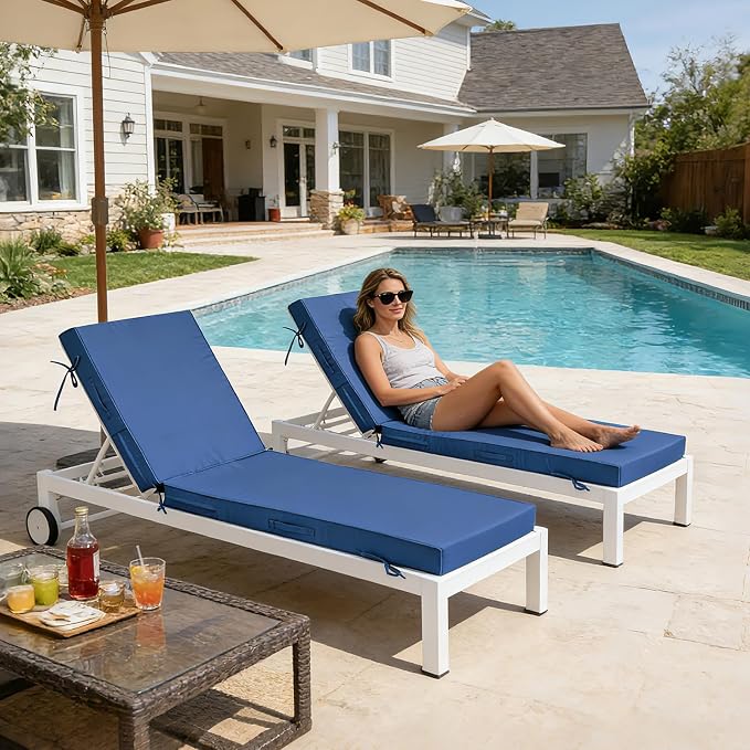 80x26x4in Lounge Cushions for Outdoor Furniture, Outdoor Lounge Chair Cushions - Image 6