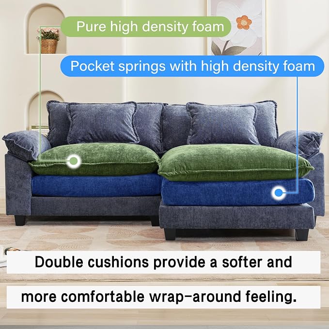 Oprisen 86" Modular Sectional Sofa, Comfy Cloud Couch Sectional Sofa - Image 3