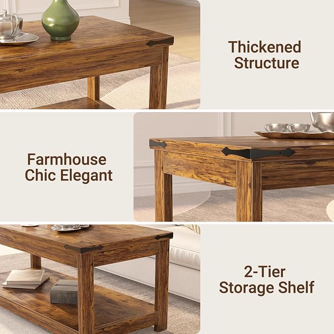 Homieasy 43.3” Rectangular Coffee Table - Image 5