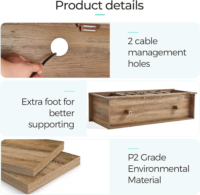 LINSY Home Farmhouse TV Stand for 65 Inch TV, Wood Entertainment Center - Image 6