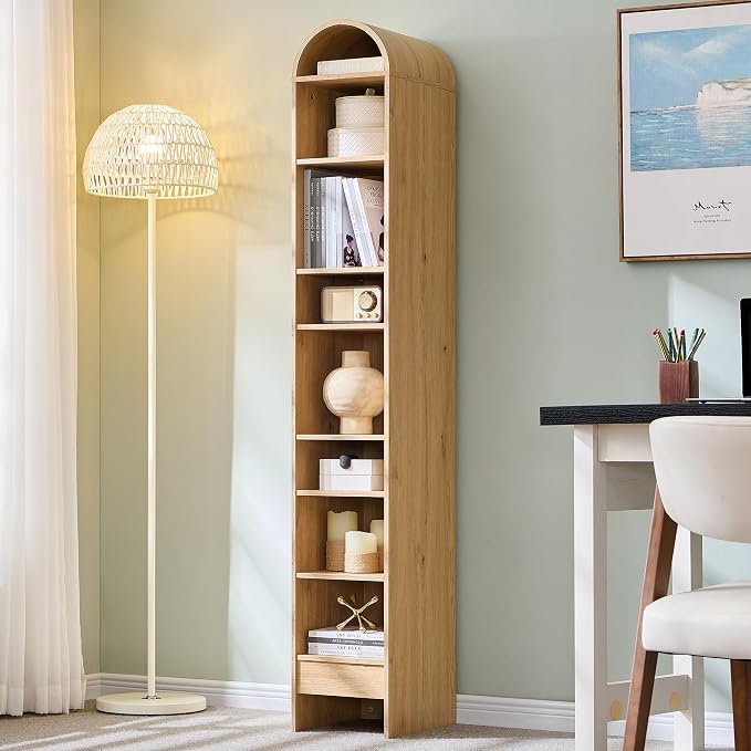 IFGET 67" Tall Arched Bookshelf, 8 Tiers Arch Bookcase by IFGETEnrichYourLivingSpace
