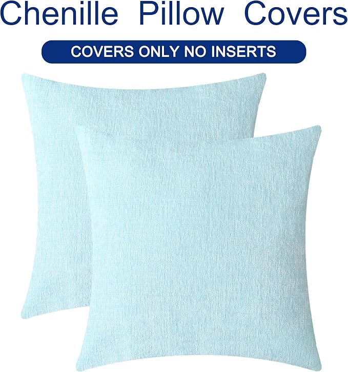 CaliTime Throw Pillow Covers Decorative 18 X 18 Inches Pack of 2 Cozy Chenille - Image 6