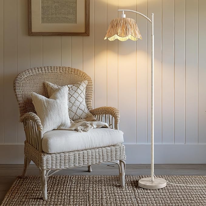 Oneach Rattan Floor Lamp for Living Room - Image 4