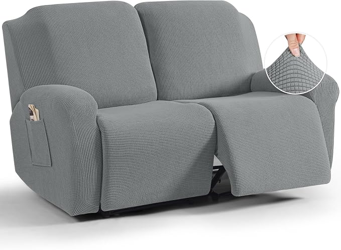 TAOCOCO Recliner Loveseat Slipcover, 6 Pieces Dual Recliner Sofa Covers by TAOCOCO