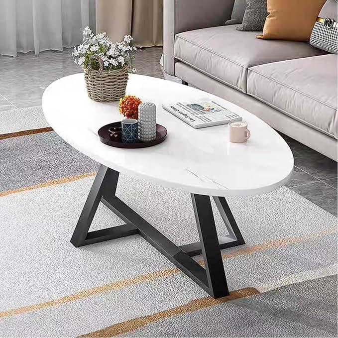 Wolawu Coffee Table Small Oval Table, Modern Center Tea Tables - Image 7